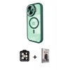 MARSİLYAN™- iPhone 15 Pro Max Kılıf Kıvılcım Modern Koleksiyonu - Siyah Bilvis Hayalet Cam Ekran Koruyucu + PVD Metal Kamera Lens - TU