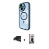 MARSİLYAN™- iPhone 15 Pro Max Kılıf Kıvılcım Modern Koleksiyonu - Siyah Bilvis Hayalet Cam Ekran Koruyucu + Raze Metal Kamera Lens - GS