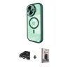 MARSİLYAN™- iPhone 15 Pro Max Kılıf Kıvılcım Modern Koleksiyonu - Siyah Bilvis Hayalet Cam Ekran Koruyucu + Raze Metal Kamera Lens - GS