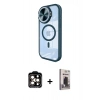 MARSİLYAN™- iPhone 15 Pro Max Kılıf Kıvılcım Modern Koleksiyonu - Siyah Bilvis Hayalet Cam Ekran Koruyucu + PVD Metal Kamera Lens - TU