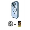 MARSİLYAN™- iPhone 15 Pro Max Kılıf Kıvılcım Modern Koleksiyonu - Siyah Buffer Cam Ekran Koruyucu + PVD Metal Kamera Lens - LT