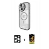 MARSİLYAN™- iPhone 15 Pro Max Kılıf Kıvılcım Modern Koleksiyonu - Siyah Buffer Cam Ekran Koruyucu + PVD Metal Kamera Lens - LT