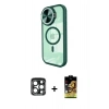 MARSİLYAN™- iPhone 15 Pro Max Kılıf Kıvılcım Modern Koleksiyonu - Siyah Buffer Cam Ekran Koruyucu + PVD Metal Kamera Lens - LT