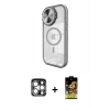 MARSİLYAN™- iPhone 15 Pro Max Kılıf Kıvılcım Modern Koleksiyonu - Siyah Buffer Cam Ekran Koruyucu + PVD Metal Kamera Lens - GS