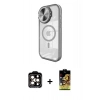 MARSİLYAN™- iPhone 15 Pro Max Kılıf Kıvılcım Modern Koleksiyonu - Siyah Buffer Cam Ekran Koruyucu + PVD Metal Kamera Lens - TU