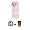 MARSİLYAN™- iPhone 15 Pro Max Kılıf Kıvılcım Modern Koleksiyonu - Siyah Buffer Cam Ekran Koruyucu + PVD Metal Kamera Lens - GS