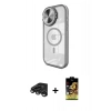 MARSİLYAN™- iPhone 15 Pro Max Kılıf Kıvılcım Modern Koleksiyonu - Siyah Buffer Cam Ekran Koruyucu + Raze Metal Kamera Lens - TMGI
