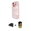 MARSİLYAN™- iPhone 15 Pro Max Kılıf Kıvılcım Modern Koleksiyonu - Siyah Buffer Cam Ekran Koruyucu + Raze Metal Kamera Lens - TMGI