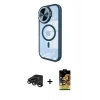 MARSİLYAN™- iPhone 15 Pro Max Kılıf Kıvılcım Modern Koleksiyonu - Siyah Buffer Cam Ekran Koruyucu + Raze Metal Kamera Lens - TMGI