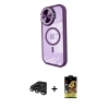 MARSİLYAN™- iPhone 15 Pro Max Kılıf Kıvılcım Modern Koleksiyonu - Siyah Buffer Cam Ekran Koruyucu + Raze Metal Kamera Lens - TMGI