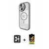 MARSİLYAN™- iPhone 15 Pro Max Kılıf Kıvılcım Modern Koleksiyonu - Siyah Buffer Cam Ekran Koruyucu + PVD Metal Kamera Lens - SH