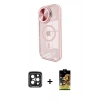 MARSİLYAN™- iPhone 15 Pro Max Kılıf Kıvılcım Modern Koleksiyonu - Siyah Buffer Cam Ekran Koruyucu + PVD Metal Kamera Lens - SH