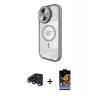 MARSİLYAN™- iPhone 15 Pro Max Kılıf Kıvılcım Modern Koleksiyonu - Siyah Buffer Hayalet Cam Ekran Koruyucu + Raze Metal Kamera Lens - LT