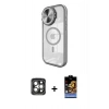 MARSİLYAN™- iPhone 15 Pro Max Kılıf Kıvılcım Modern Koleksiyonu - Siyah Buffer Hayalet Cam Ekran Koruyucu + PVD Metal Kamera Lens - GI