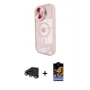 MARSİLYAN™- iPhone 15 Pro Max Kılıf Kıvılcım Modern Koleksiyonu - Siyah Buffer Hayalet Cam Ekran Koruyucu + Raze Metal Kamera Lens - TMGI
