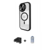 MARSİLYAN™- iPhone 15 Pro Max Kılıf Kıvılcım Modern Koleksiyonu - Siyah Joko Magic 5D Cam + Raze Metal Kamera Lens - TMGI