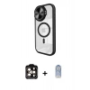 MARSİLYAN™- iPhone 15 Pro Max Kılıf Kıvılcım Modern Koleksiyonu - Siyah Joko Magic 5D Cam + PVD Metal Kamera Lens - TU