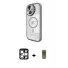 MARSİLYAN™- iPhone 15 Pro Max Kılıf Kıvılcım Modern Koleksiyonu - Siyah Joko Magic 5D Hayalet Cam + PVD Metal Kamera Lens - GS