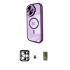 MARSİLYAN™- iPhone 15 Pro Max Kılıf Kıvılcım Modern Koleksiyonu - Siyah Joko Magic 5D Hayalet Cam + PVD Metal Kamera Lens - GS