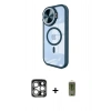 MARSİLYAN™- iPhone 15 Pro Max Kılıf Kıvılcım Modern Koleksiyonu - Siyah Joko Magic 5D Hayalet Cam + PVD Metal Kamera Lens - GS