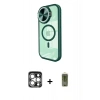 MARSİLYAN™- iPhone 15 Pro Max Kılıf Kıvılcım Modern Koleksiyonu - Siyah Joko Magic 5D Hayalet Cam + PVD Metal Kamera Lens - GS