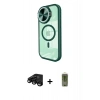 MARSİLYAN™- iPhone 15 Pro Max Kılıf Kıvılcım Modern Koleksiyonu - Siyah Joko Magic 5D Hayalet Cam + Raze Metal Kamera Lens - SH