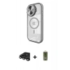 MARSİLYAN™- iPhone 15 Pro Max Kılıf Kıvılcım Modern Koleksiyonu - Siyah Joko Magic 5D Hayalet Cam + Titanyum Gri Raze Metal Kamera Lens