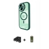 MARSİLYAN™- iPhone 15 Pro Max Kılıf Kıvılcım Modern Koleksiyonu - Siyah Joko Magic 5D Hayalet Cam + Titanyum Gri Raze Metal Kamera Lens