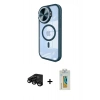 MARSİLYAN™- iPhone 15 Pro Max Kılıf Kıvılcım Modern Koleksiyonu - Siyah Polymer Nano Ekran Koruyucu + Raze Metal Kamera Lens - SH