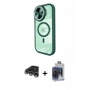 MARSİLYAN™- iPhone 15 Pro Max Kılıf Kıvılcım Modern Koleksiyonu - Siyah Vanessa Magic Cam + Raze Metal Kamera Lens - GS