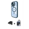 MARSİLYAN™- iPhone 15 Pro Max Kılıf Kıvılcım Modern Koleksiyonu - Siyah Vanessa Magic Cam + Raze Metal Kamera Lens - GS