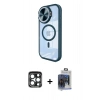 MARSİLYAN™- iPhone 15 Pro Max Kılıf Kıvılcım Modern Koleksiyonu - Siyah Vanessa Magic Cam + PVD Metal Kamera Lens - LT