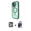 MARSİLYAN™- iPhone 15 Pro Max Kılıf Kıvılcım Modern Koleksiyonu - Siyah Vanessa Magic Cam + PVD Metal Kamera Lens - LT