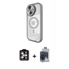 MARSİLYAN™- iPhone 15 Pro Max Kılıf Kıvılcım Modern Koleksiyonu - Siyah Vanessa Magic Cam + PVD Metal Kamera Lens - TU