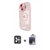 MARSİLYAN™- iPhone 15 Pro Max Kılıf Kıvılcım Modern Koleksiyonu - Siyah Vanessa Magic Cam + PVD Metal Kamera Lens - SH