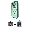 MARSİLYAN™- iPhone 15 Pro Max Kılıf Kıvılcım Modern Koleksiyonu - Siyah Vanessa Magic Cam + PVD Metal Kamera Lens - TU