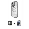 MARSİLYAN™- iPhone 15 Pro Max Kılıf Kıvılcım Modern Koleksiyonu - Siyah Vanessa Magic Cam + PVD Metal Kamera Lens - GI