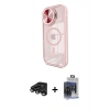 MARSİLYAN™- iPhone 15 Pro Max Kılıf Kıvılcım Modern Koleksiyonu - Siyah Vanessa Magic Cam + Titanyum Gri Raze Metal Kamera Lens