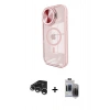 MARSİLYAN™- iPhone 15 Pro Max Kılıf Kıvılcım Modern Koleksiyonu - Siyah Vanessa Magic Hayalet Cam + Raze Metal Kamera Lens - GS