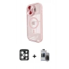 MARSİLYAN™- iPhone 15 Pro Max Kılıf Kıvılcım Modern Koleksiyonu - Siyah Vanessa Magic Hayalet Cam + PVD Metal Kamera Lens - LT