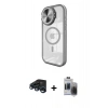 MARSİLYAN™- iPhone 15 Pro Max Kılıf Kıvılcım Modern Koleksiyonu - Siyah Vanessa Magic Hayalet Cam + Raze Metal Kamera Lens - LT