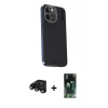 MARSİLYAN™- iPhone 15 Pro Max Kılıf Kıvılcım Modern Özel Seri - Şeffaf 360 Full Body Arka Koruyucu + Raze Metal Kamera Lens - SH