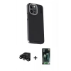 MARSİLYAN™- iPhone 15 Pro Max Kılıf Kıvılcım Modern Özel Seri - Şeffaf 360 Full Body Arka Koruyucu + Raze Metal Kamera Lens - SH