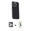 MARSİLYAN™- iPhone 15 Pro Max Kılıf Kıvılcım Modern Özel Seri - Şeffaf Pasifik Cam Ekran Koruyucu + PVD Metal Kamera Lens - GS