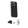 MARSİLYAN™- iPhone 15 Pro Max Kılıf Kıvılcım Modern Özel Seri - Şeffaf Pasifik Cam Ekran Koruyucu + Raze Metal Kamera Lens - GS