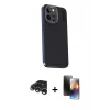 MARSİLYAN™- iPhone 15 Pro Max Kılıf Kıvılcım Modern Özel Seri - Siyah 3D Antistatik Mat Seramik Nano Ekran Koruyucu + Raze Metal Kamera Lens - GS