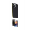 MARSİLYAN™- iPhone 15 Pro Max Kılıf Kıvılcım Modern Özel Seri - Siyah 3D Antistatik Mat Seramik Nano Ekran Koruyucu
