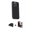 MARSİLYAN™- iPhone 15 Pro Max Kılıf Kıvılcım Modern Özel Seri - Siyah 3D Antistatik Mat Seramik Nano Ekran Koruyucu + Raze Metal Kamera Lens - TMGI
