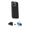 MARSİLYAN™- iPhone 15 Pro Max Kılıf Kıvılcım Modern Özel Seri - Siyah 3D Antistatik Seramik Nano Ekran Koruyucu + Lacivert Raze Metal Kamera Lens