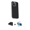 MARSİLYAN™- iPhone 15 Pro Max Kılıf Kıvılcım Modern Özel Seri - Siyah 3D Antistatik Seramik Nano Ekran Koruyucu + Lacivert Raze Metal Kamera Lens